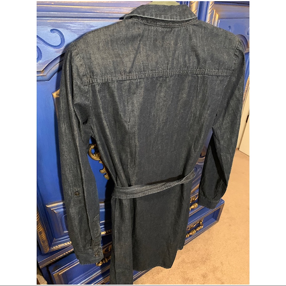 ⭐️ Ann Taylor Loft Dark Denim Dress Embellished S - Picture 3 of 3